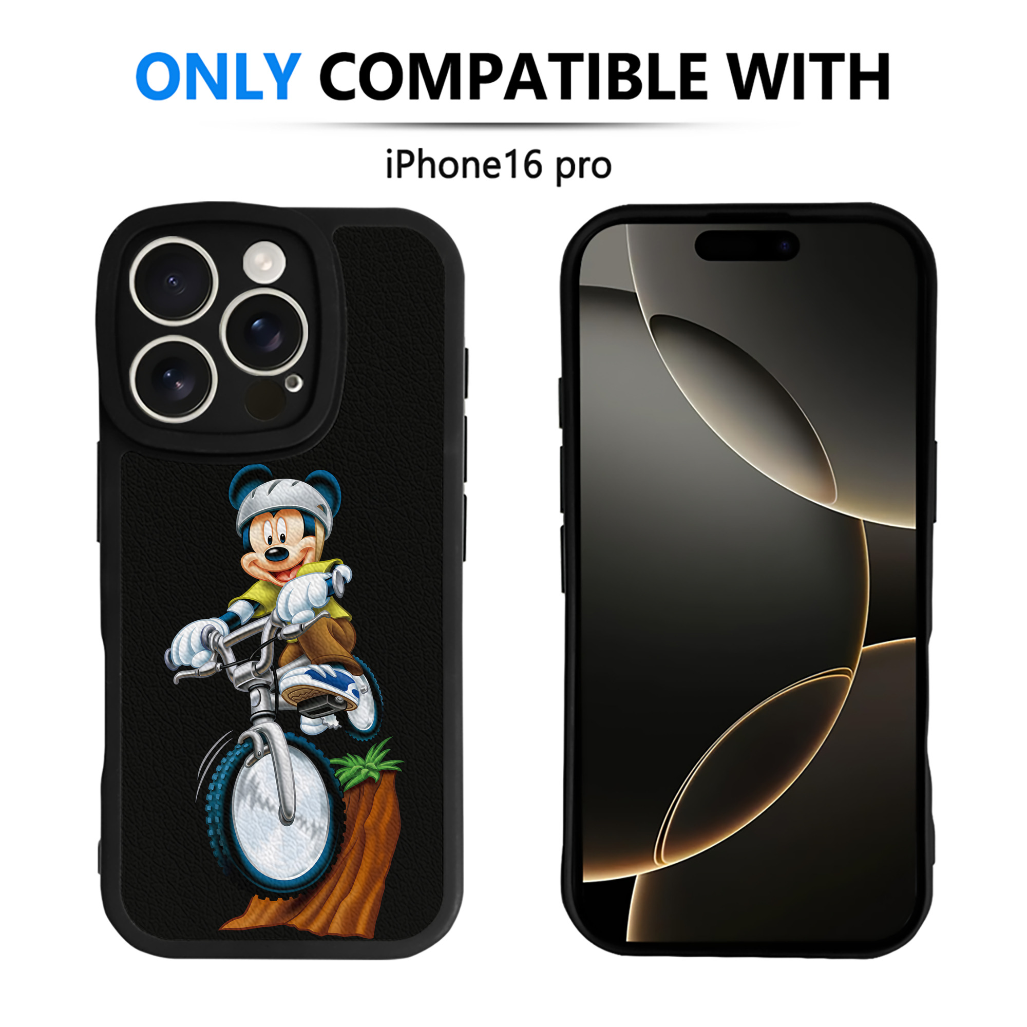 （画像用） ミッキーマウス Mickey Mouse 【iPhone 16シリーズ対応】シリコンスマホケース（レザー調） 材質：シリコン